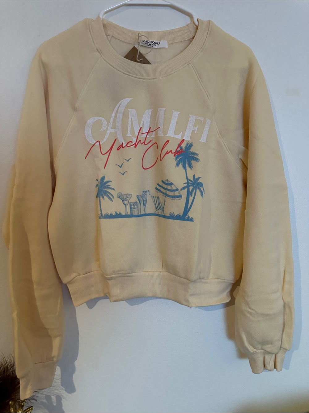 Project Social T Men’s Crewneck Sweatshirt in Heathered Meringue (Cream)